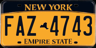 NY license plate FAZ4743