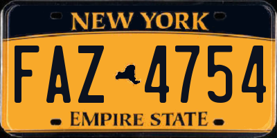 NY license plate FAZ4754