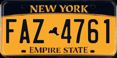 NY license plate FAZ4761