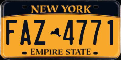 NY license plate FAZ4771
