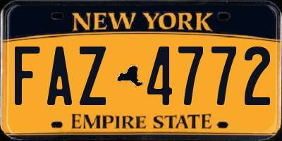 NY license plate FAZ4772