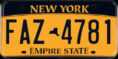NY license plate FAZ4781