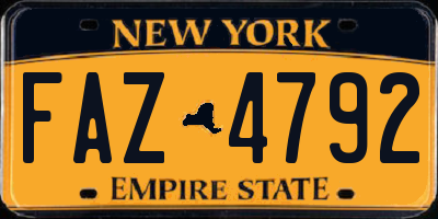 NY license plate FAZ4792