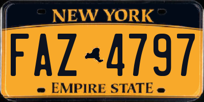 NY license plate FAZ4797
