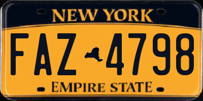 NY license plate FAZ4798