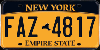 NY license plate FAZ4817