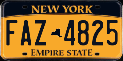 NY license plate FAZ4825