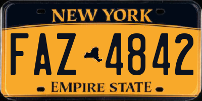 NY license plate FAZ4842