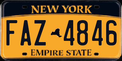 NY license plate FAZ4846