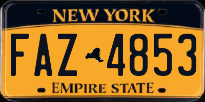 NY license plate FAZ4853