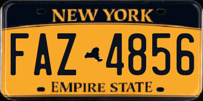 NY license plate FAZ4856