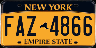 NY license plate FAZ4866