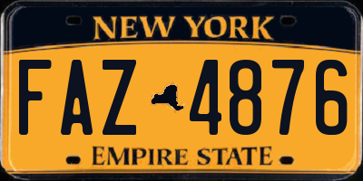 NY license plate FAZ4876