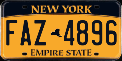 NY license plate FAZ4896