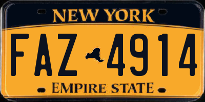 NY license plate FAZ4914