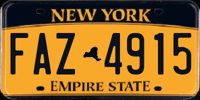 NY license plate FAZ4915