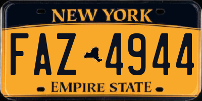 NY license plate FAZ4944