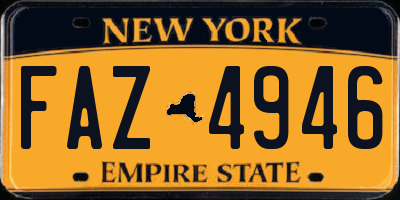 NY license plate FAZ4946