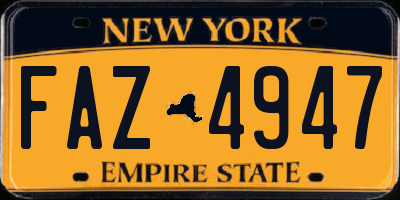 NY license plate FAZ4947