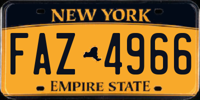 NY license plate FAZ4966