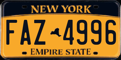 NY license plate FAZ4996