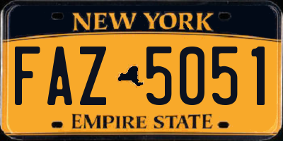 NY license plate FAZ5051