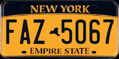 NY license plate FAZ5067