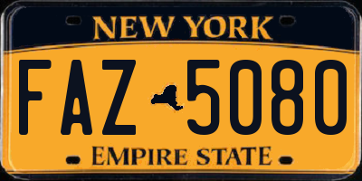NY license plate FAZ5080