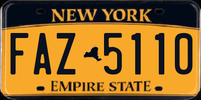 NY license plate FAZ5110