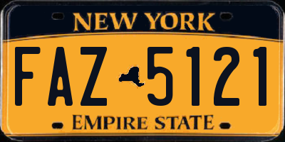 NY license plate FAZ5121