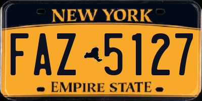 NY license plate FAZ5127