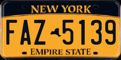 NY license plate FAZ5139