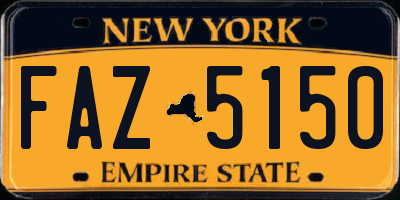 NY license plate FAZ5150