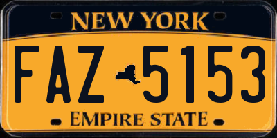 NY license plate FAZ5153