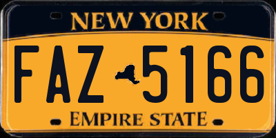 NY license plate FAZ5166