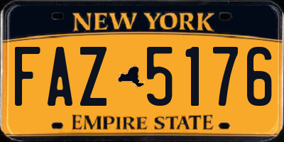 NY license plate FAZ5176