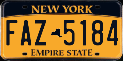 NY license plate FAZ5184