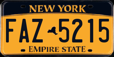NY license plate FAZ5215