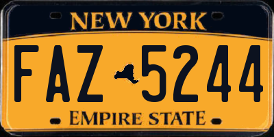 NY license plate FAZ5244