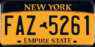 NY license plate FAZ5261