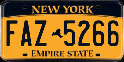 NY license plate FAZ5266