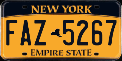 NY license plate FAZ5267