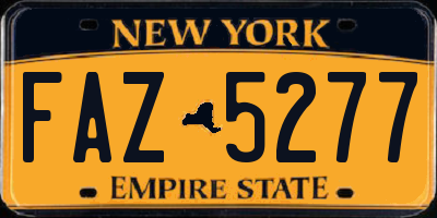 NY license plate FAZ5277