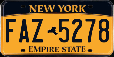 NY license plate FAZ5278