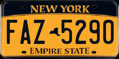 NY license plate FAZ5290