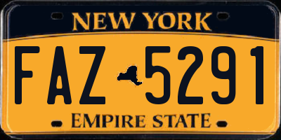 NY license plate FAZ5291