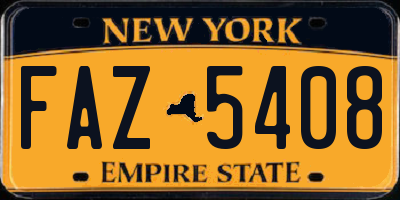 NY license plate FAZ5408