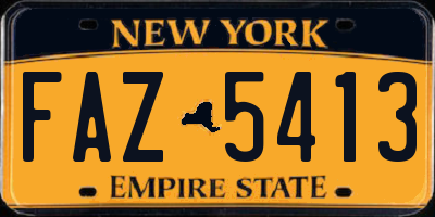 NY license plate FAZ5413