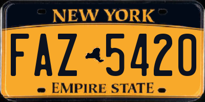 NY license plate FAZ5420