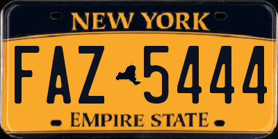 NY license plate FAZ5444